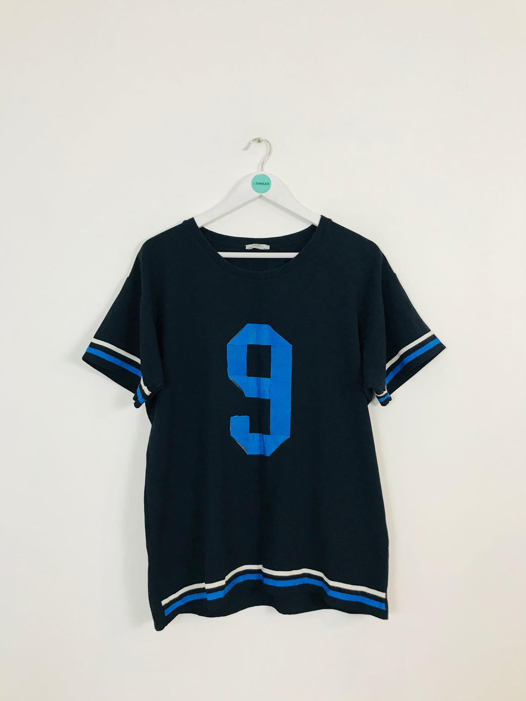 Zara Women’s Oversized Graphic T-Shirt | M UK12 | Blue