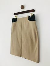 Load image into Gallery viewer, Club Monaco Women’s Leather Panel Pencil Skirt | 10 UK14 | Beige Brown
