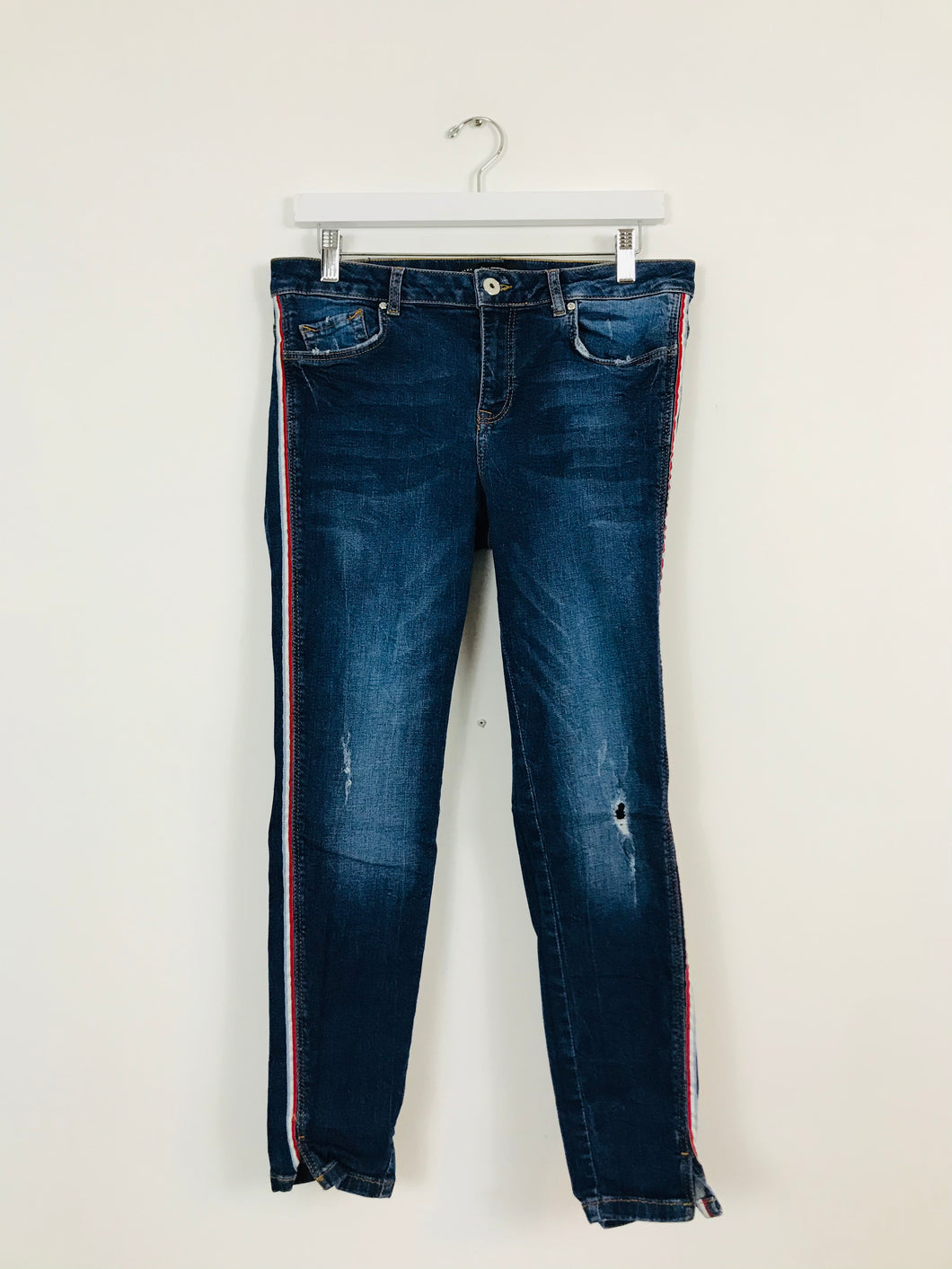 Zara Women’s Distressed Skinny Jeans | 40 UK12 | Blue