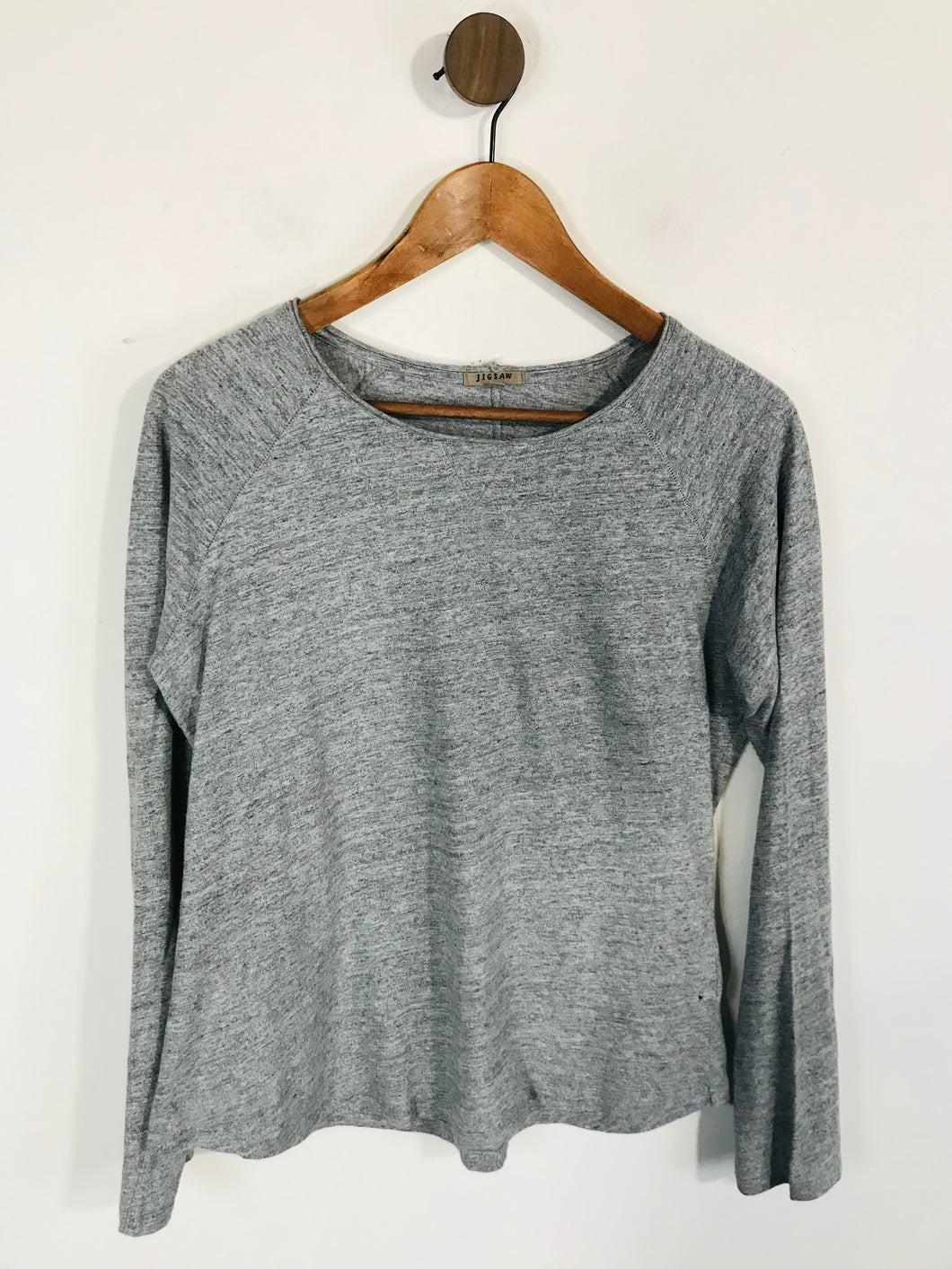 Jigsaw Women's Cotton Long Sleeve T-Shirt | M UK10-12 | Grey