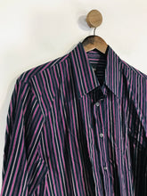 Load image into Gallery viewer, Hugo Boss Men&#39;s Cotton Striped Button-Up Shirt | L | Purple

