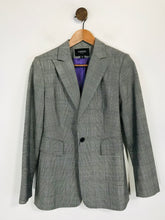 Load image into Gallery viewer, Express Women&#39;s Wool Check Gingham Blazer Jacket | UK6 | Grey
