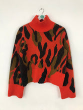 Load image into Gallery viewer, Arket Women’s Oversized Alpaca Wool Leopard Print Roll Neck Jumper | S UK8-10 | Red
