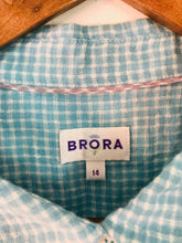 Load image into Gallery viewer, Brora Women&#39;s Check Midi Shirt Dress | UK14 | Blue
