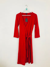 Load image into Gallery viewer, Jaeger Women’s Midi Wrap Dress NWT | UK10 | Red
