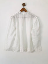 Load image into Gallery viewer, Zara Women&#39;s Embroidered Lace Trim Blouse | XL UK16 | White
