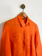 Load image into Gallery viewer, Autograph Women&#39;s Linen Long Sleeve Button-Up Shirt | UK10 | Orange
