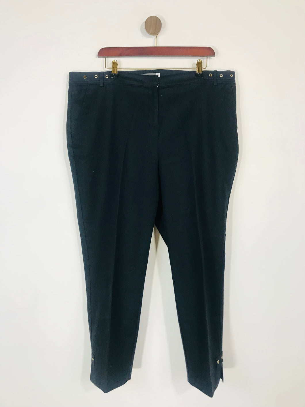Mint Velvet Women's Cotton Smart Trousers | UK18R | Black