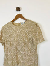 Load image into Gallery viewer, Adrianna Papell Women&#39;s Silk Beaded Blouse | UK10 | Beige
