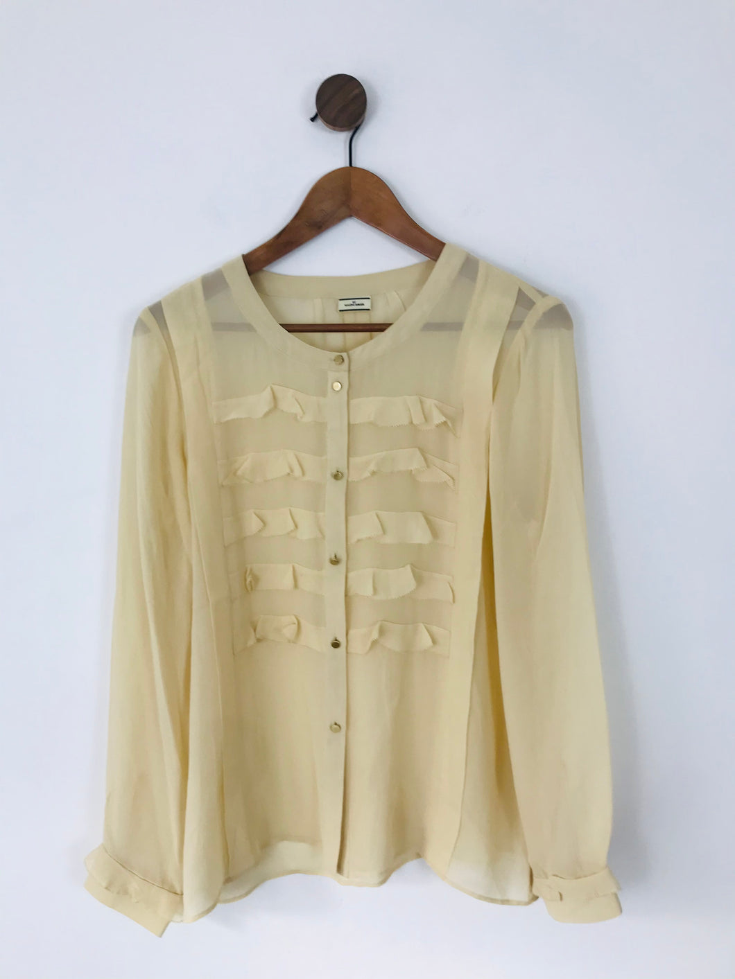 Malene Birger Women’s Silk Long Sleeve Blouse Shirt | 40 UK14 | Yellow
