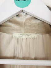 Load image into Gallery viewer, Zara Women’s Velvet Cardigan Overcoat | S | Beige
