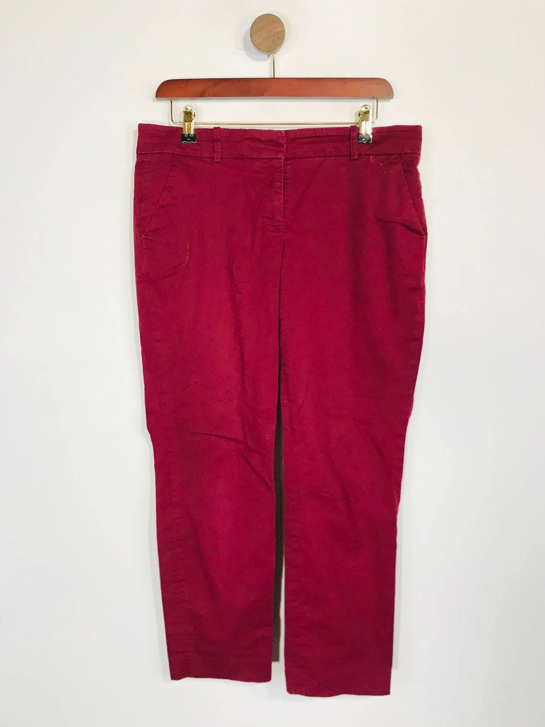 J. Crew Women's Cotton Slim Casual Trousers | UK8 | Red