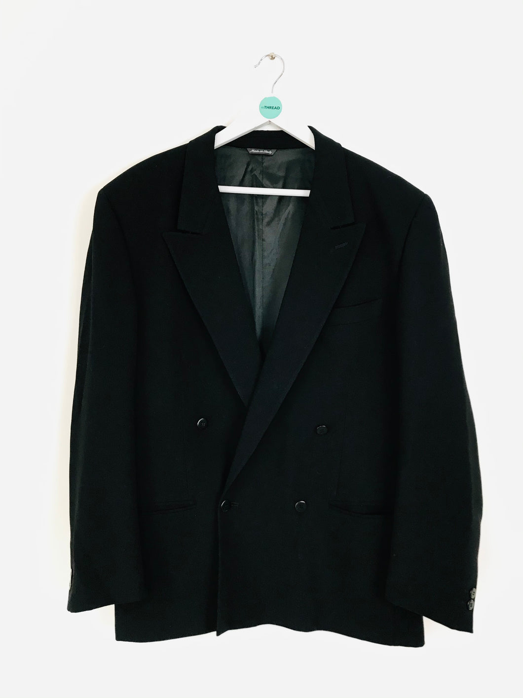 Versus Gianni Versace Men’s Double Breasted Suit Jacket Blazer | EU52 UK42 | Black
