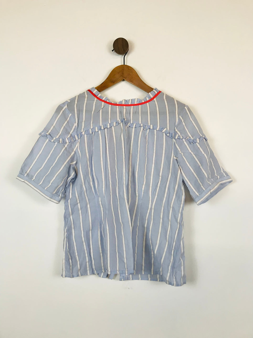 Oliver Bonas Women's Striped Short Sleeve Button-Up Shirt | UK14 | Blue