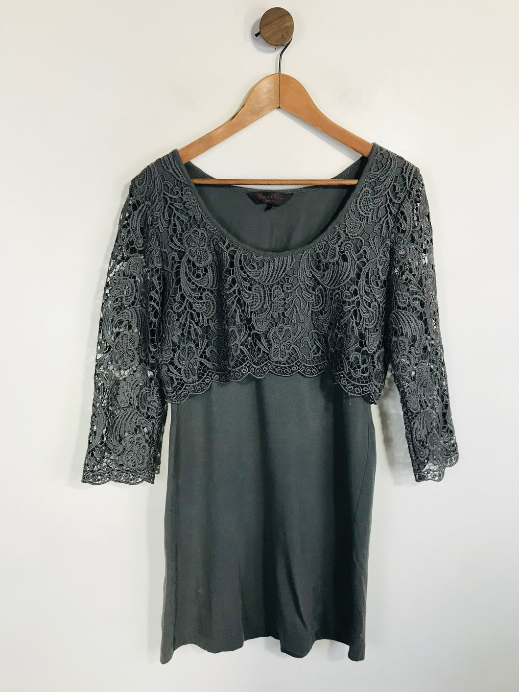 Great Plains Women's Lace Long Sleeve Mini Dress | S UK8 | Grey