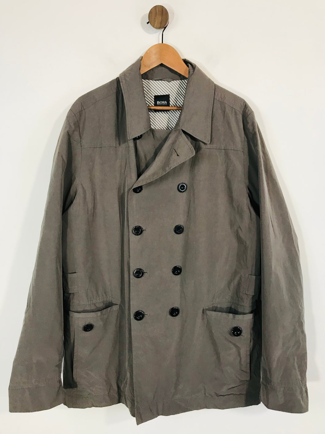 Hugo Boss Men's Cotton Overcoat Coat | XXL | Grey