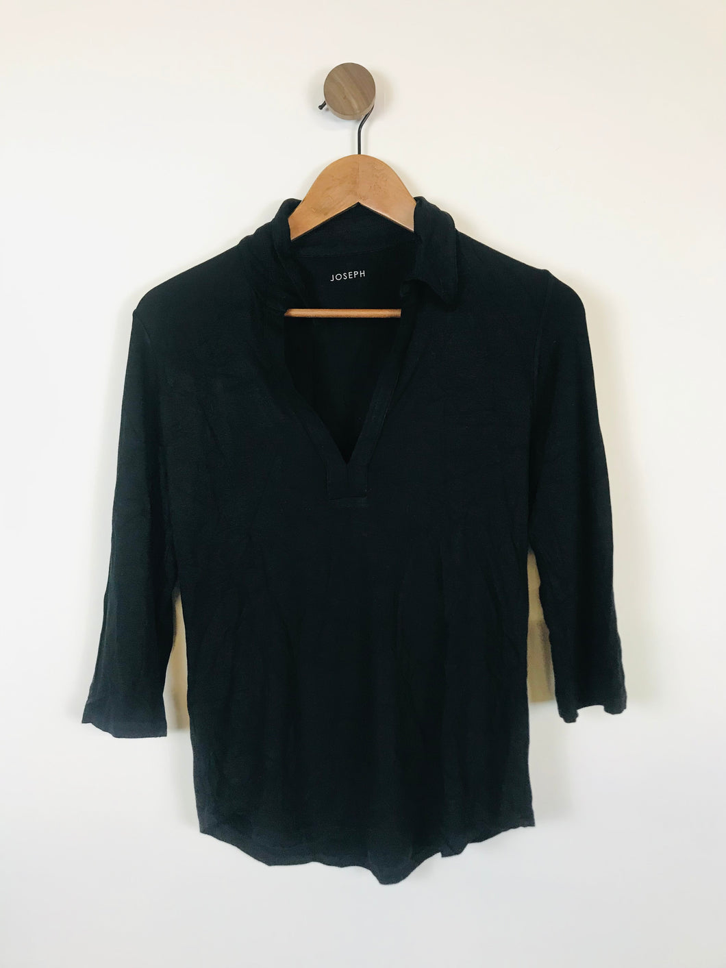 Joseph Women's Long Sleeve Polo Shirt | L UK14 | Black
