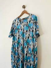 Load image into Gallery viewer, Zilch Amsterdam Women&#39;s Patterned Shift Dress | XL UK16-18 | Blue

