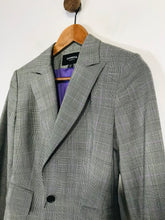 Load image into Gallery viewer, Express Women&#39;s Wool Check Gingham Blazer Jacket | UK6 | Grey
