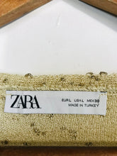 Load image into Gallery viewer, Zara Women&#39;s Polka Dot Balloon Sleeve Cardigan | L UK14 | Beige
