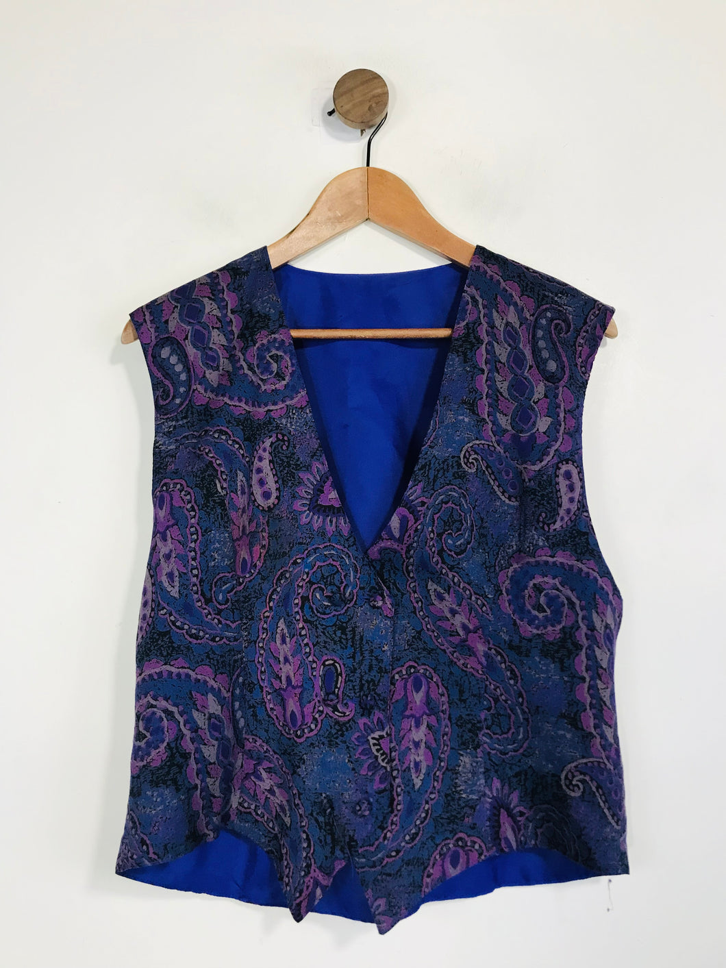 Jacques Vert Women's Wool Vintage Waistcoat Jacket | UK14 | Purple