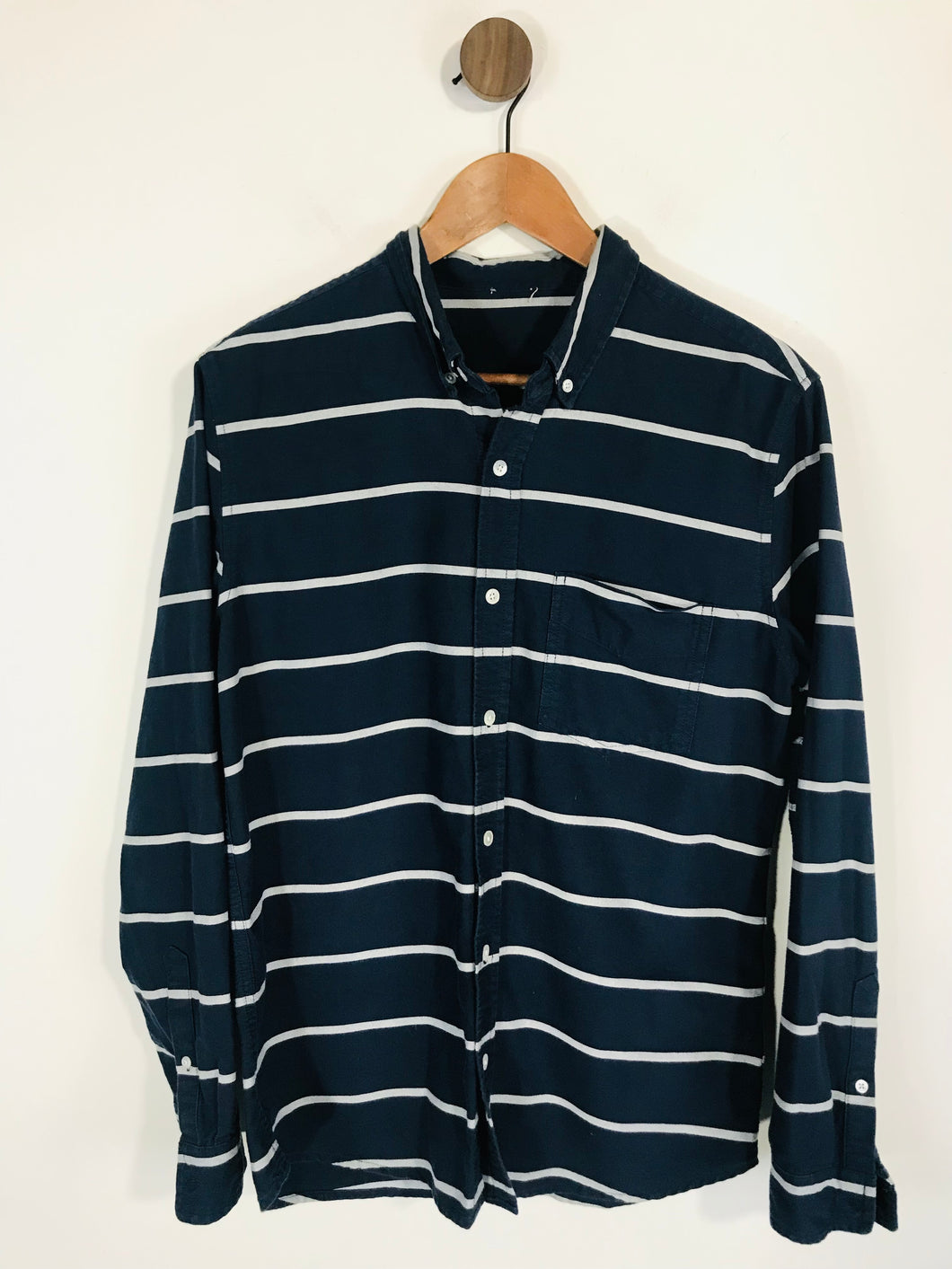 Baldwin Men's Striped Casual Button-Up Shirt | M | Blue
