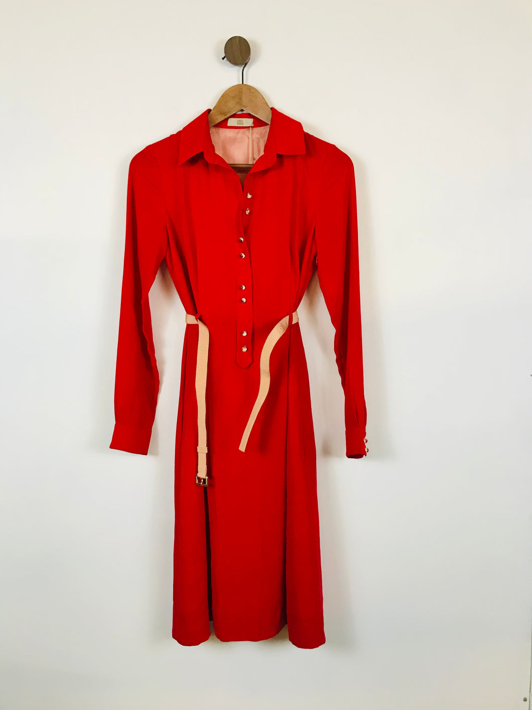 Orla Kiely Women's Long Sleeve A-Line Shirt Dress NWT | UK6 | Red