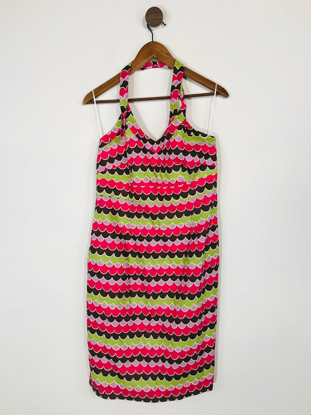 Boden Women's Printed Colourful Scale A-Line Dress | UK14 | Multicolour