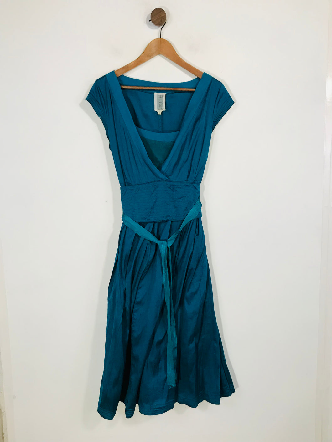 Noa Noa Women's Silk Wrap A-Line Dress | L UK14 | Blue