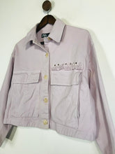Load image into Gallery viewer, Zara Women&#39;s Crop Denim Jacket | S UK8 | Purple

