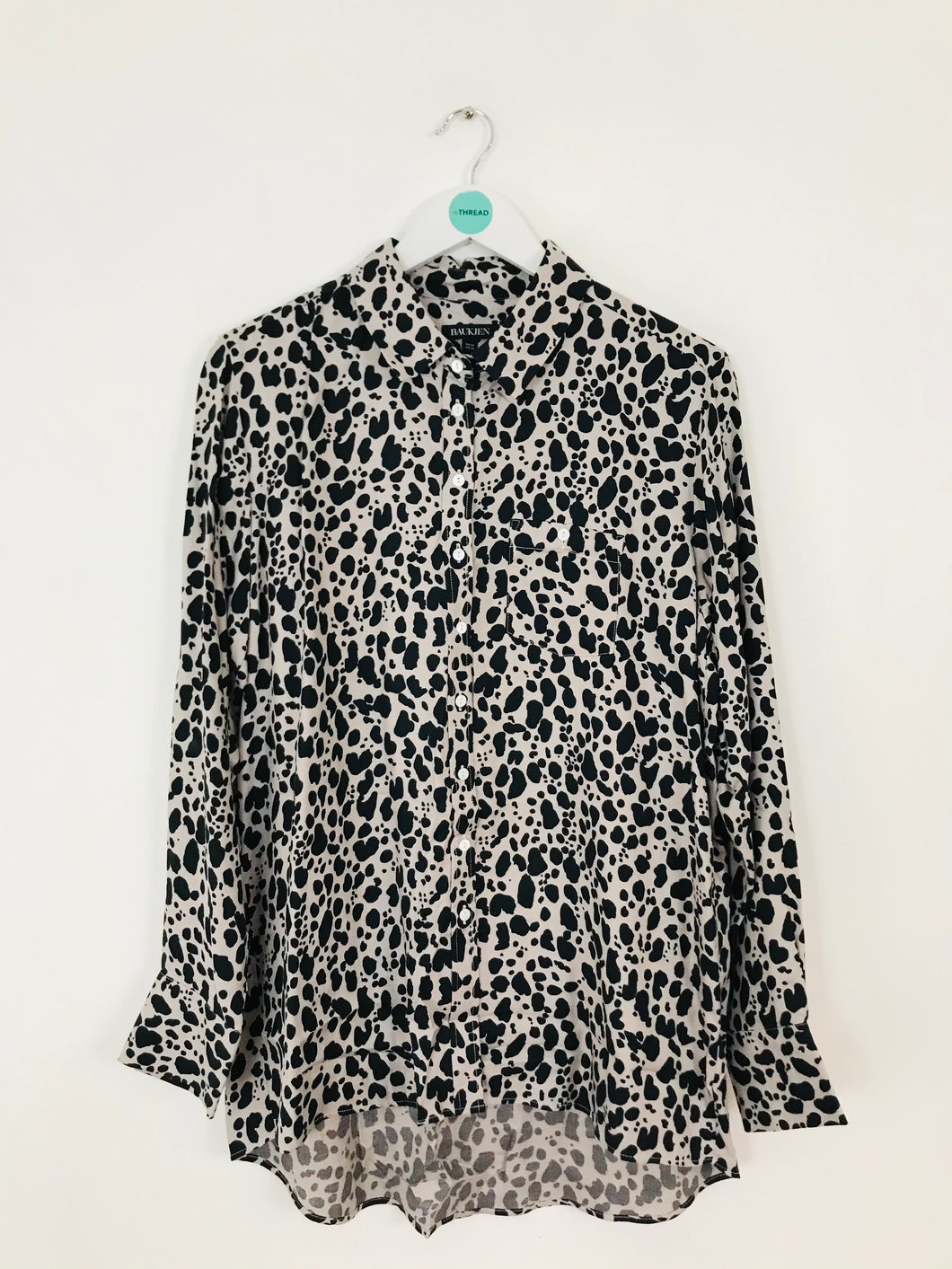 Baukjen Women’s Animal Print Oversized Shirt | UK14 | Black Grey