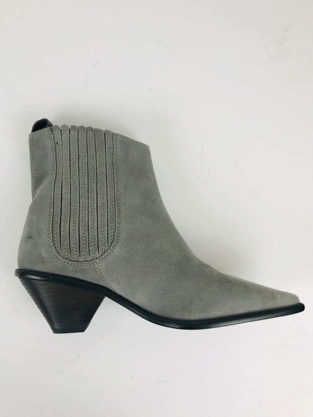Jigsaw Women's Suede Heeled Boots | EU37 UK4 | Grey