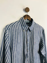 Load image into Gallery viewer, Tommy Hilfiger Men&#39;s Linen Striped Button-Up Shirt | L | Blue
