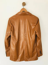 Load image into Gallery viewer, Zara Women&#39;s Faux Leather Blazer Jacket | M UK10-12 | Brown
