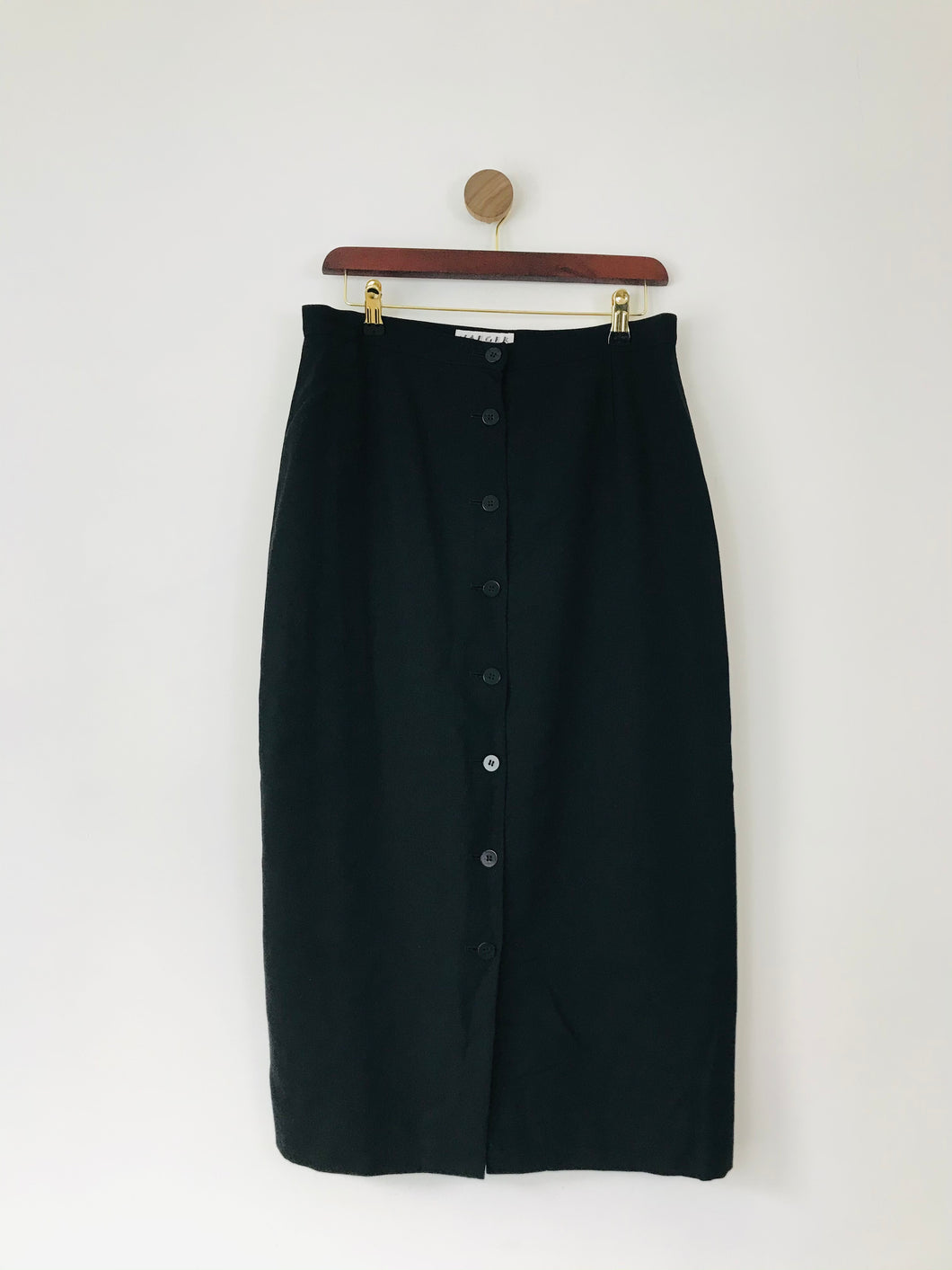 Jaeger Women’s Wool Midi Pencil Skirt | UK16 | Black