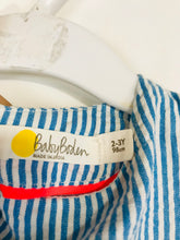 Load image into Gallery viewer, Boden Kid&#39;s Striped Rainbow Print A-Line Dress | 2-3 Years | Blue

