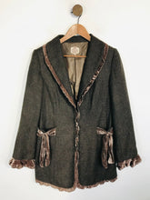Load image into Gallery viewer, Coronets and Queens Women&#39;s Velvet Wool Overcoat Coat | UK10 | Brown
