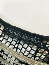 Load image into Gallery viewer, Karen Millen Women&#39;s Fishnet Beaded Blouse | M UK10-12 | Black
