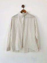 Load image into Gallery viewer, Zara Women&#39;s Striped High Neck Blouse | XL UK16 | White
