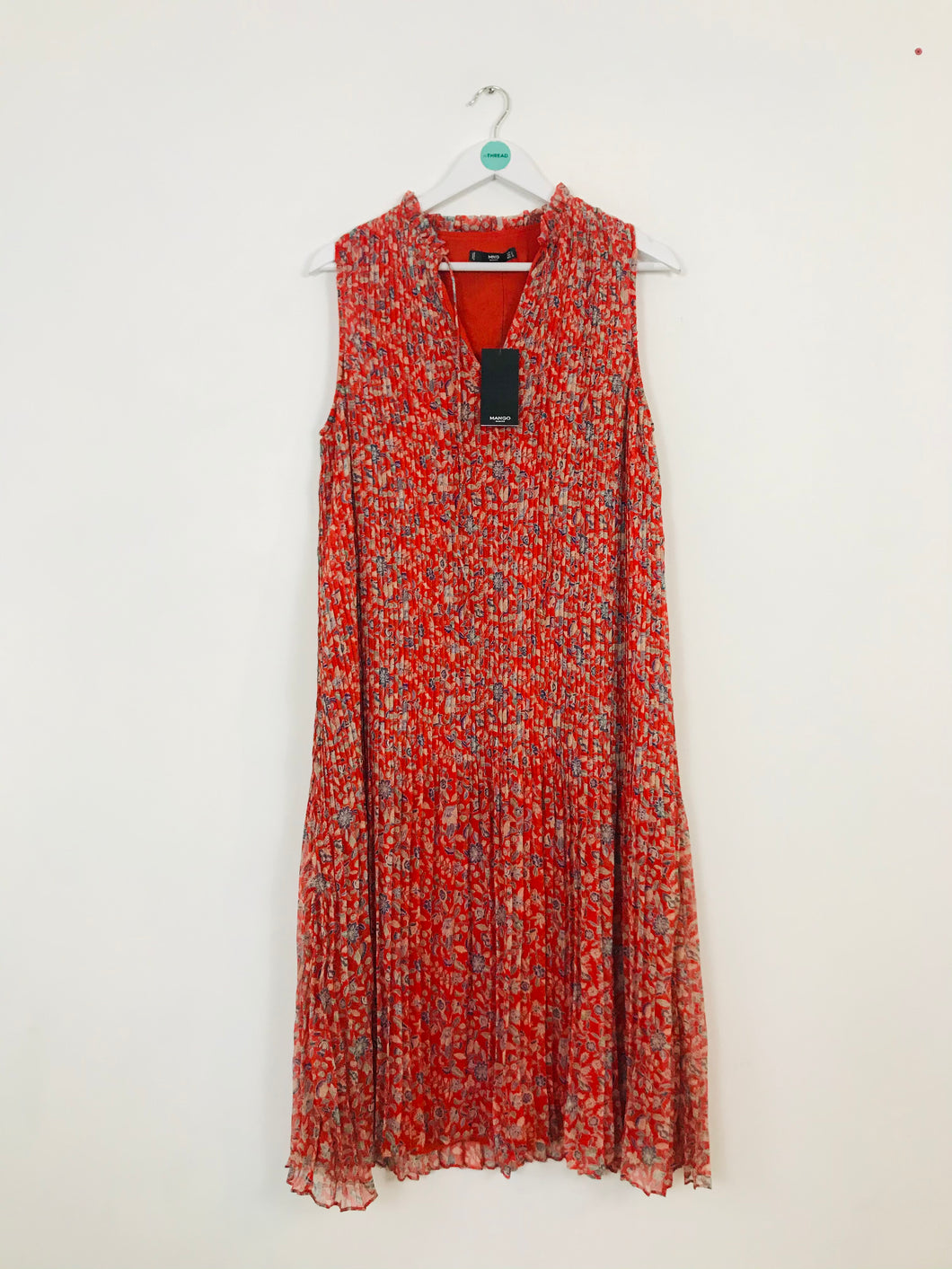 Mango MNG Women’s Pleated Midi Dress NWT | L UK14 | Multicoloured