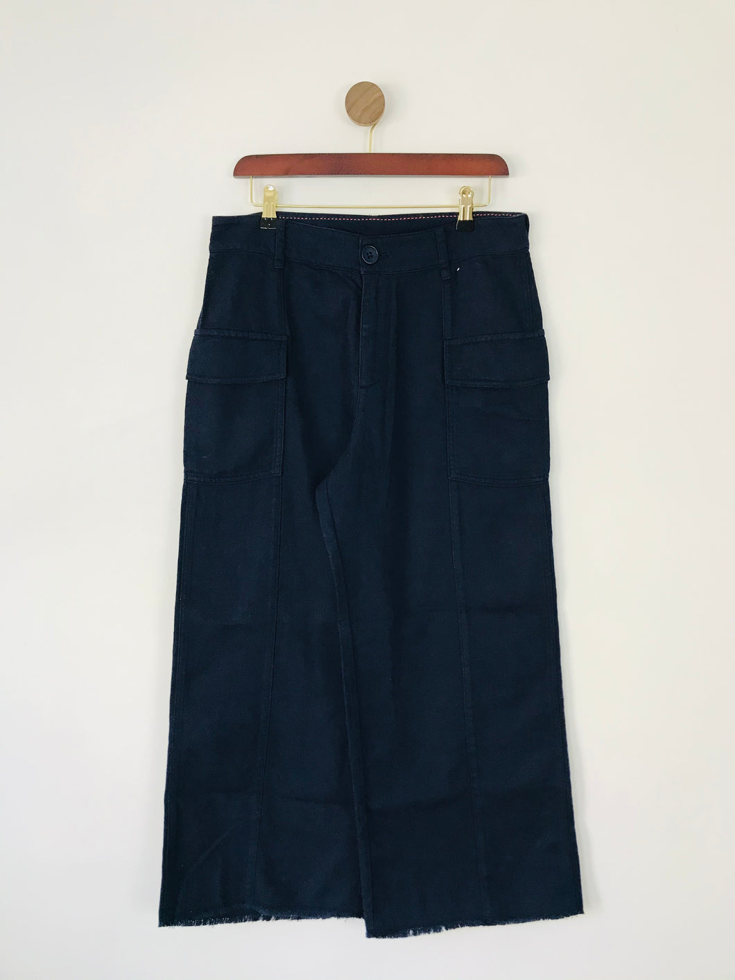Anthropologie Women’s Wide Leg Trousers Culottes | UK12 | Navy Blue