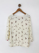 Load image into Gallery viewer, Joules Women&#39;s Deer Print Crepe Blouse | UK16 | White
