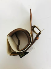 Load image into Gallery viewer, Once Upon A Belt Women&#39;s Leather Elastic Panel Belt NWT | L UK14 | Brown
