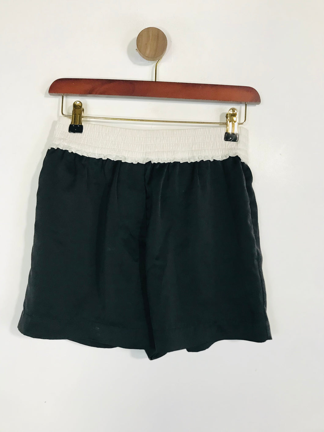 Sandro Women's Cotton Ruched Hot Pants Shorts | 2 UK10 | Black