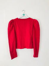 Load image into Gallery viewer, Zara Women’s Cropped Puff Sleeve Jumper | L UK14 | Pink

