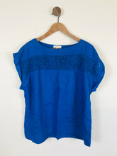Load image into Gallery viewer, Monsoon Women&#39;s Short Sleeve Crochet Blouse | UK10 | Blue
