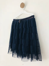 Load image into Gallery viewer, Mango Kid&#39;s Pleated Tulle Tutu A-Line Skirt | L | Blue
