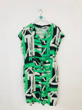 Load image into Gallery viewer, Jaeger Women’s Printed V-Neck Shift Dress | UK14 | Green
