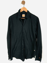 Load image into Gallery viewer, Hugo Boss Men&#39;s Cotton Button-Up Shirt | L | Black
