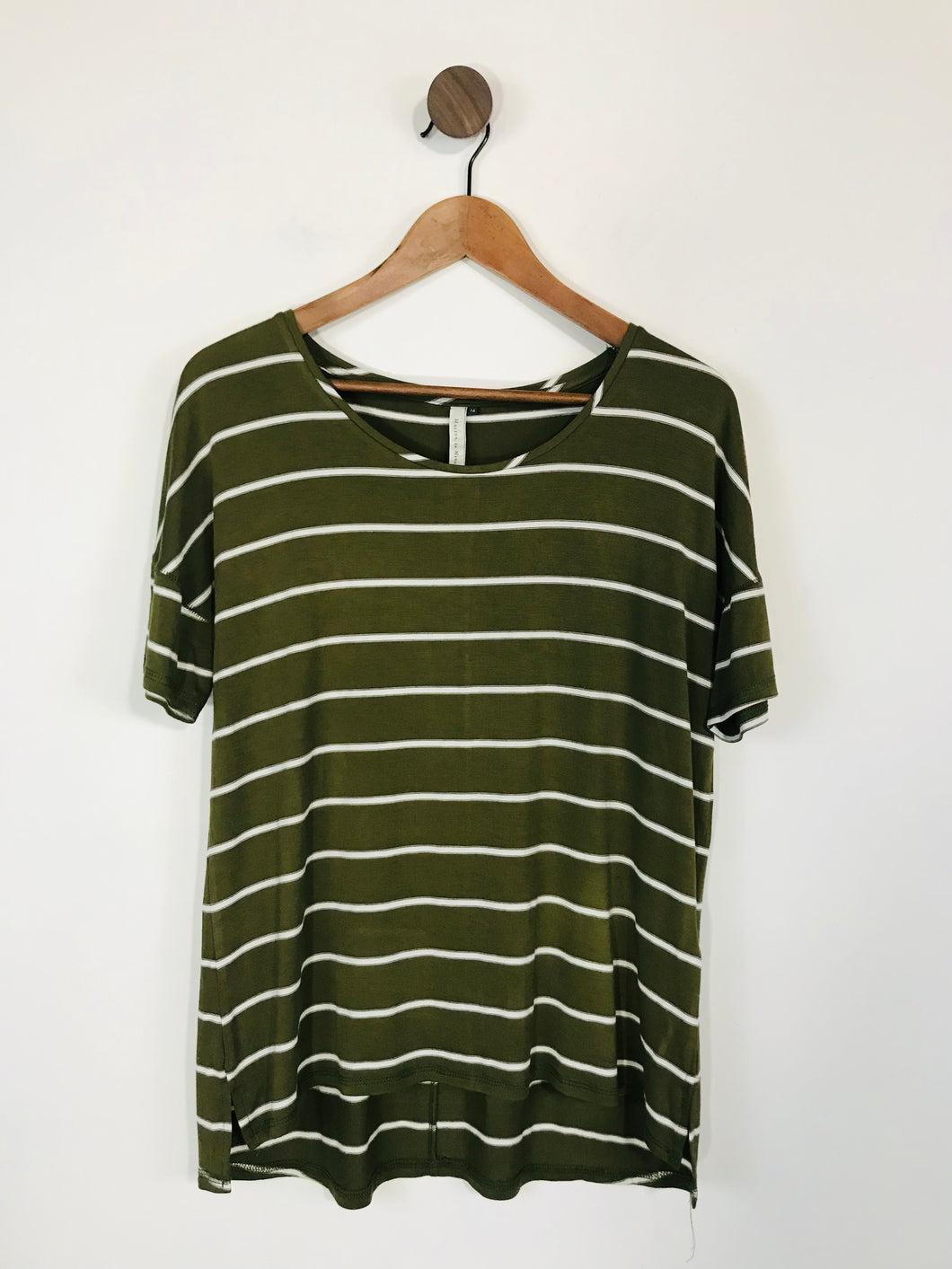 Maison de Nimes Women's Striped T-Shirt | UK14 | Green